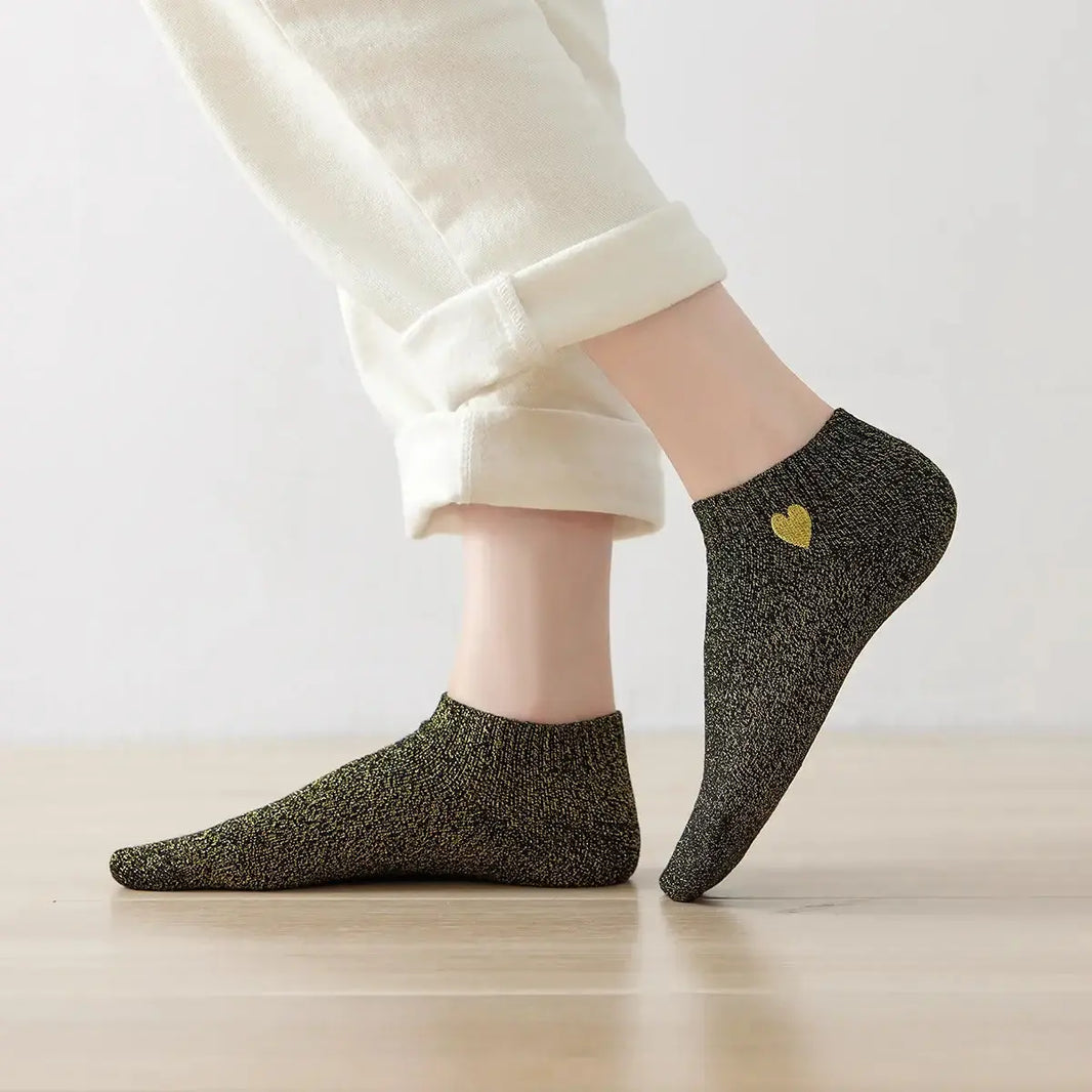 Lurex & Coeur Pailletées - Doré - FunkyFeets