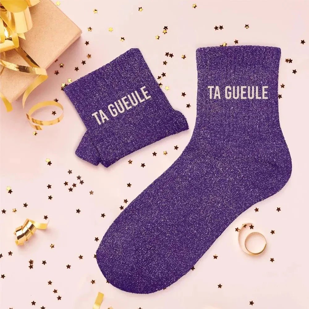 Chaussettes à paillettes message : brille et fais passer ton style avec Funky Feets ✨🧦 - FunkyFeets