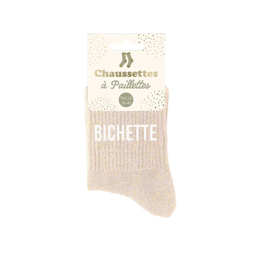 chaussettes à paillettes funky feets
