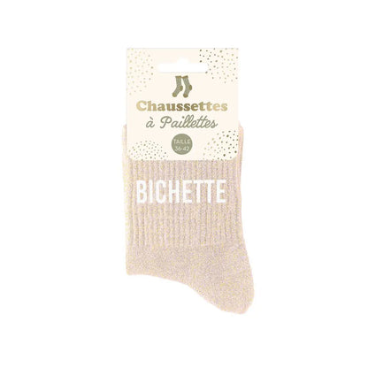 chaussettes à paillettes funky feets
