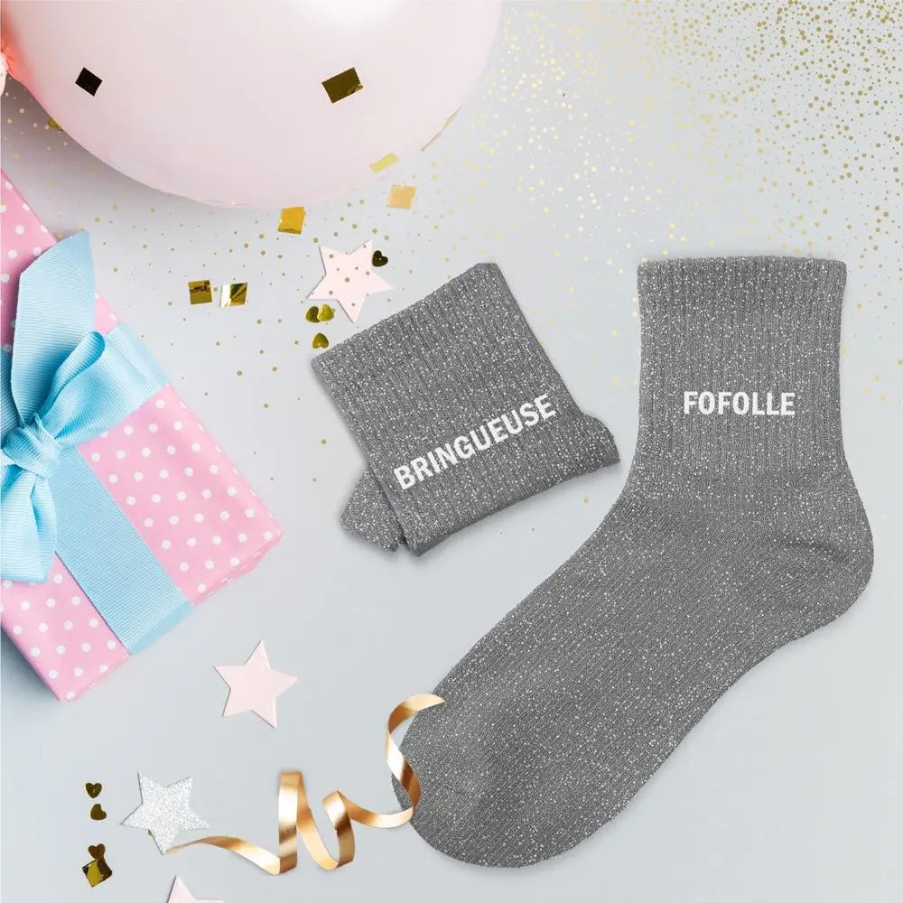 chaussettes à paillettes funky feets