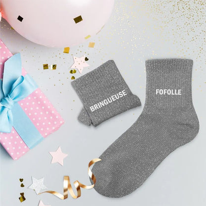 chaussettes à paillettes funky feets