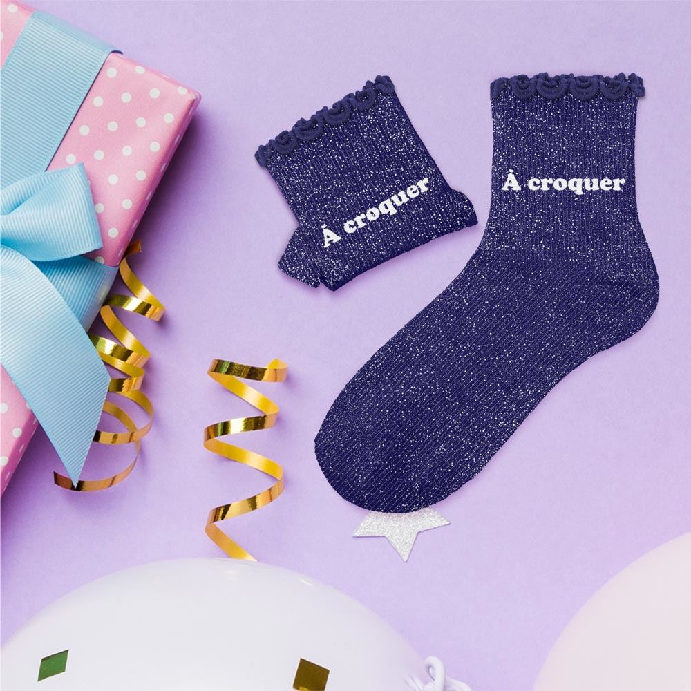 Chaussettes paillettes enfant a croquer