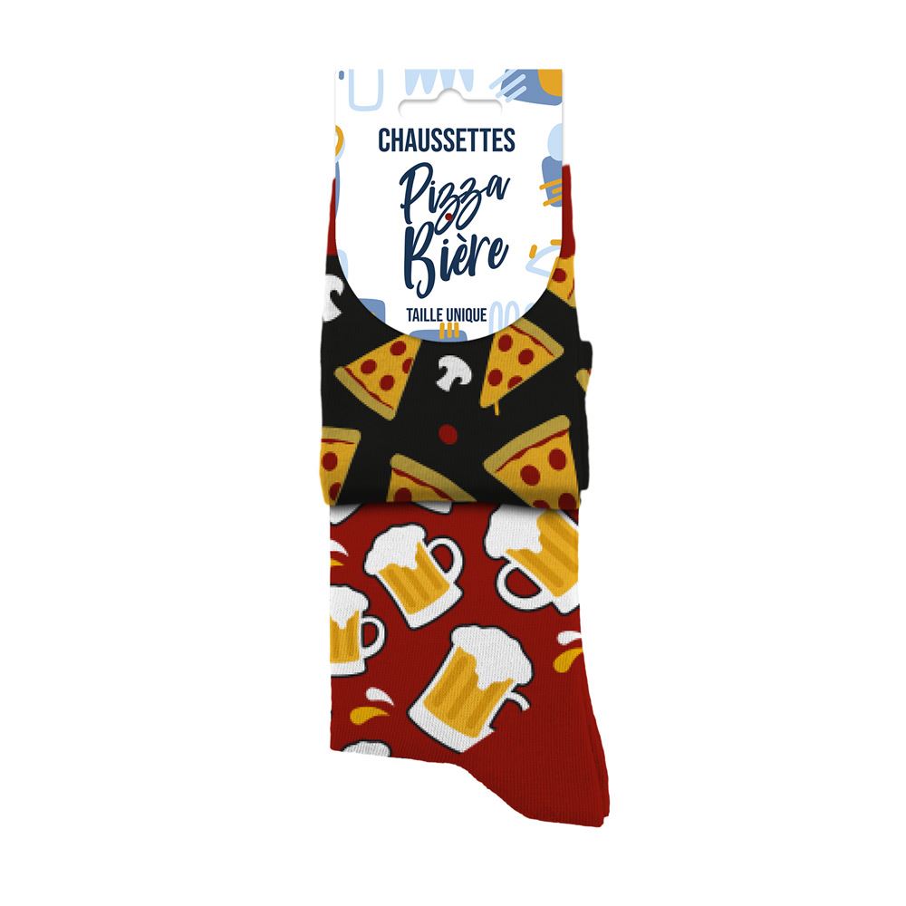 Chaussettes Pizza/Bière