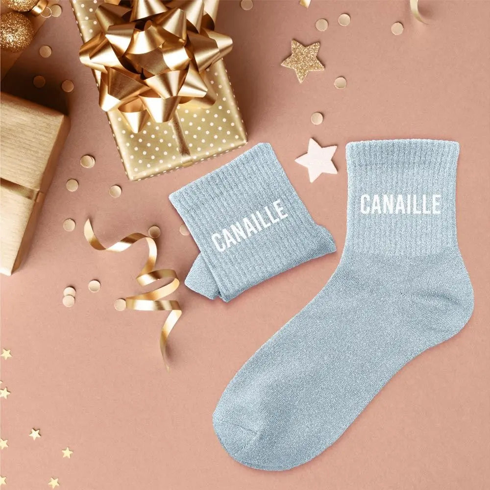 chaussettes à paillettes funky feets