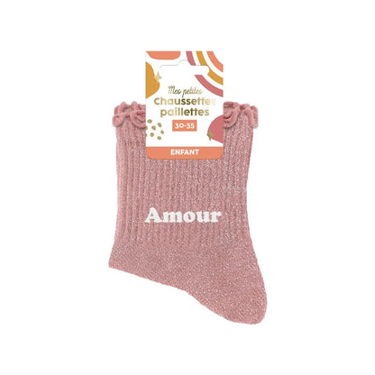 Chaussettes Paillettes Enfant Amour