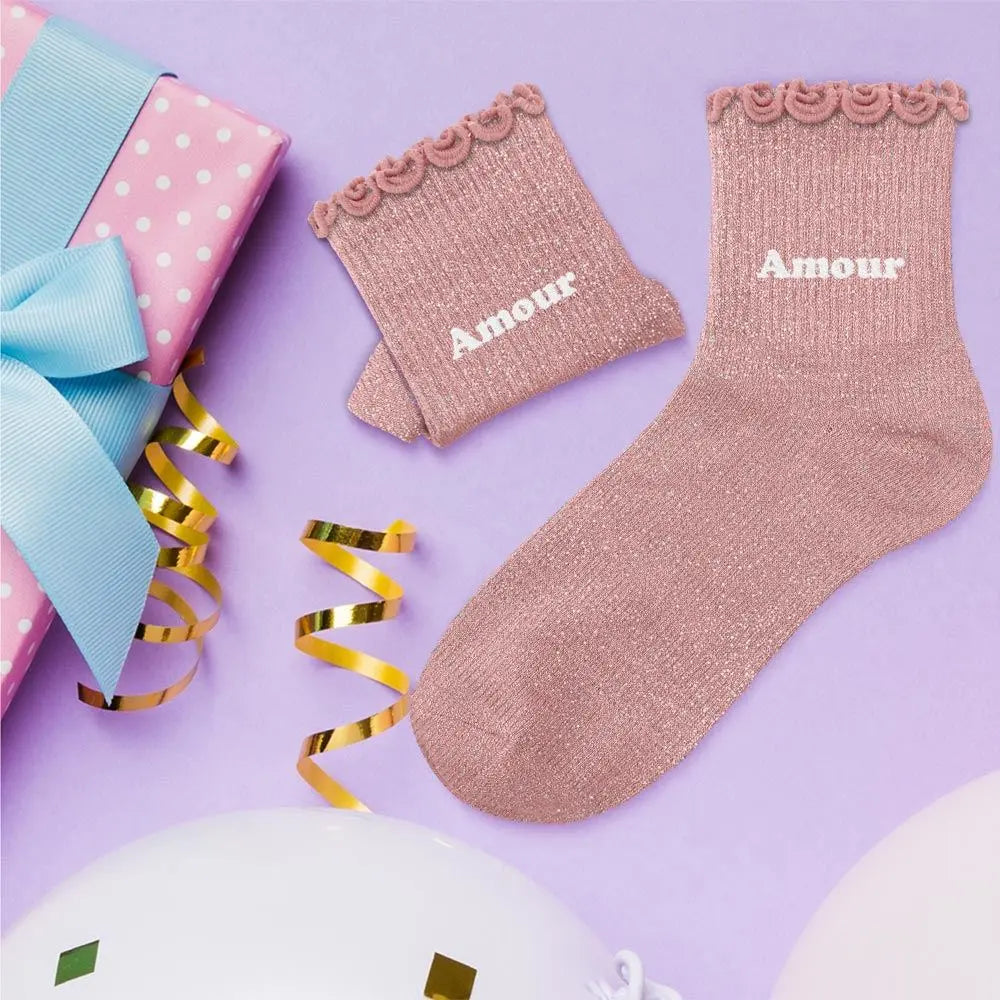 Chaussettes Paillettes Enfant Amour