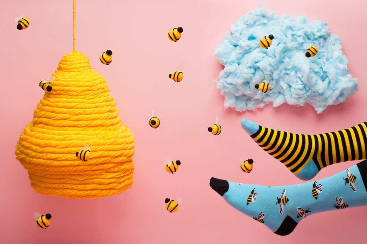 Chaussettes dépareillées Many Manorning Bee Bee - FunkyFeets