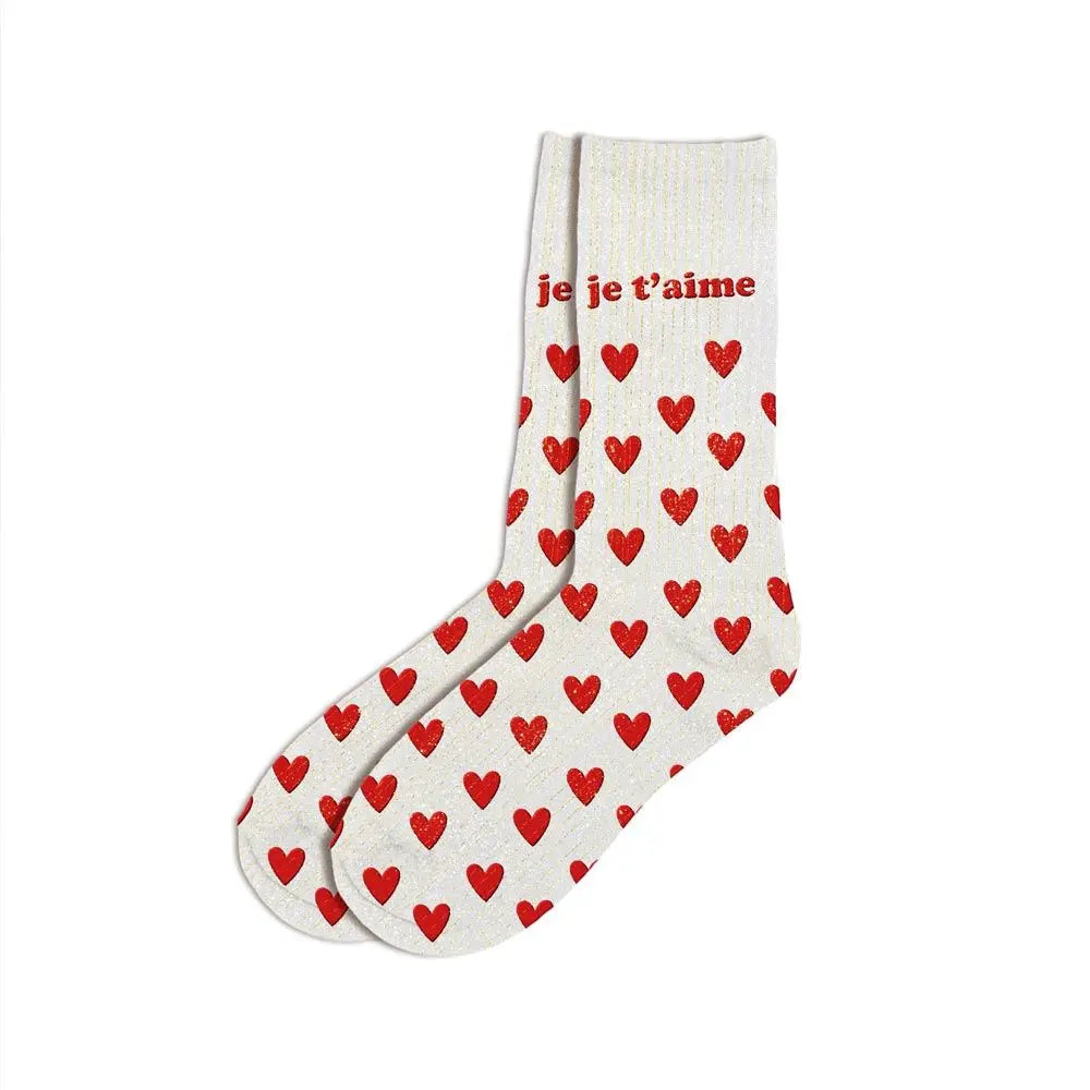 Je t'aime Chaussettes à paillettes