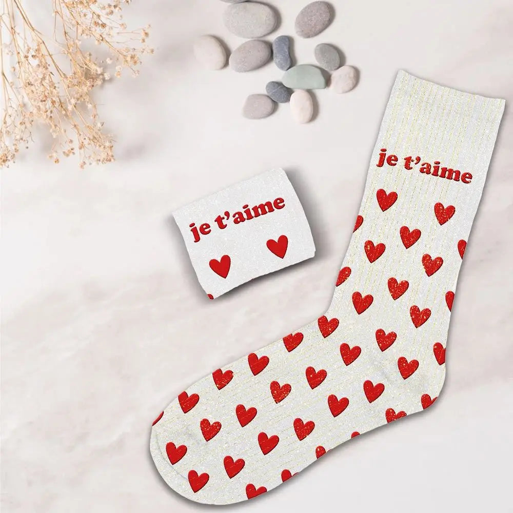 Je t'aime Chaussettes à paillettes