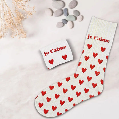Je t'aime Chaussettes à paillettes