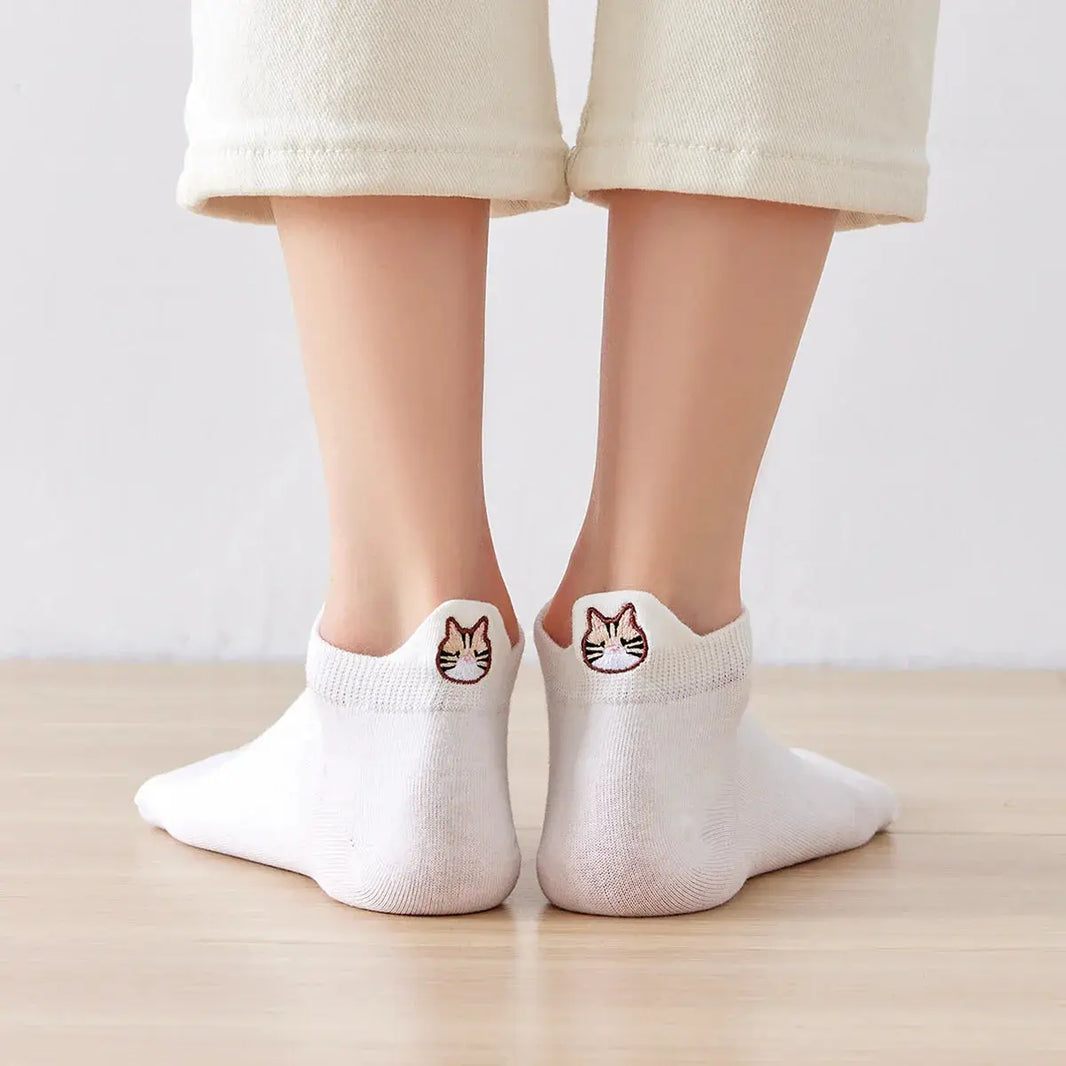 Languette Chat Moustaches - Blanc - FunkyFeets