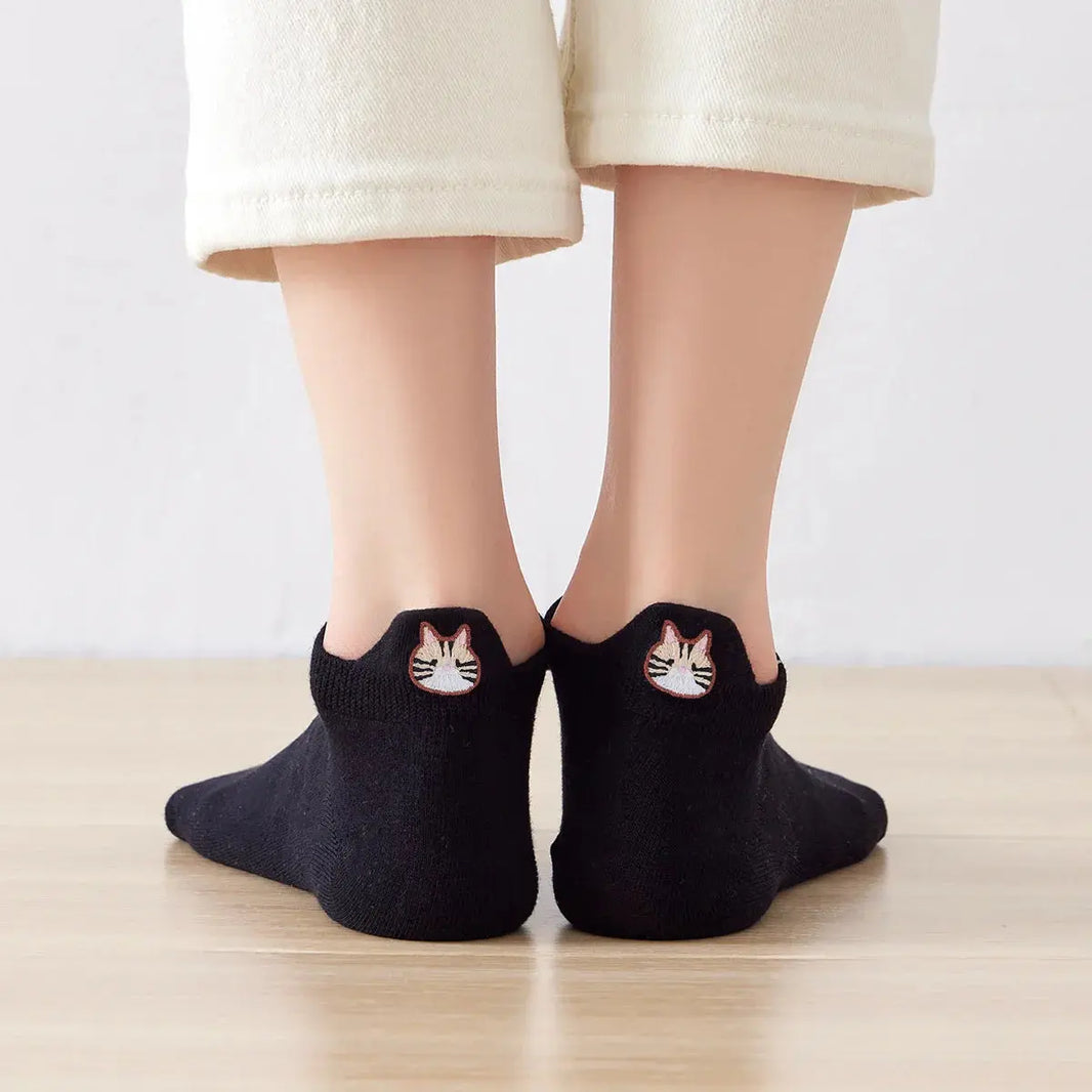 Languette Chat Moustaches - Noir - FunkyFeets