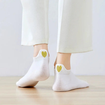 Languette Coeur Doré - Blanc - FunkyFeets