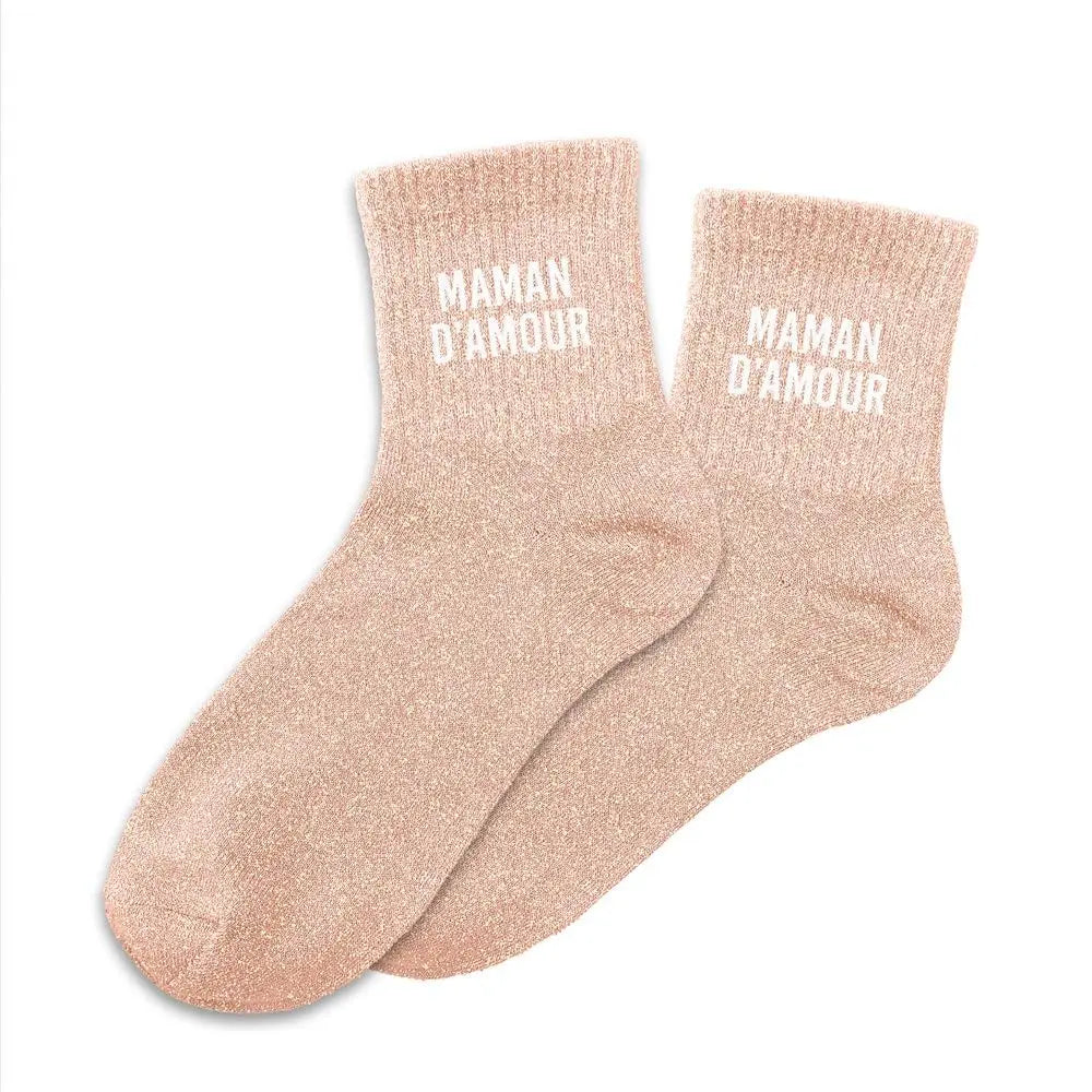 Maman d'Amour Chaussettes à paillettes