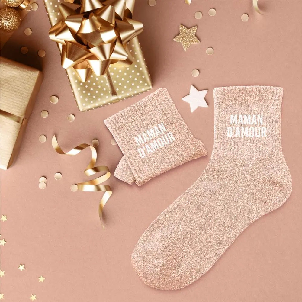Maman d'Amour Chaussettes à paillettes