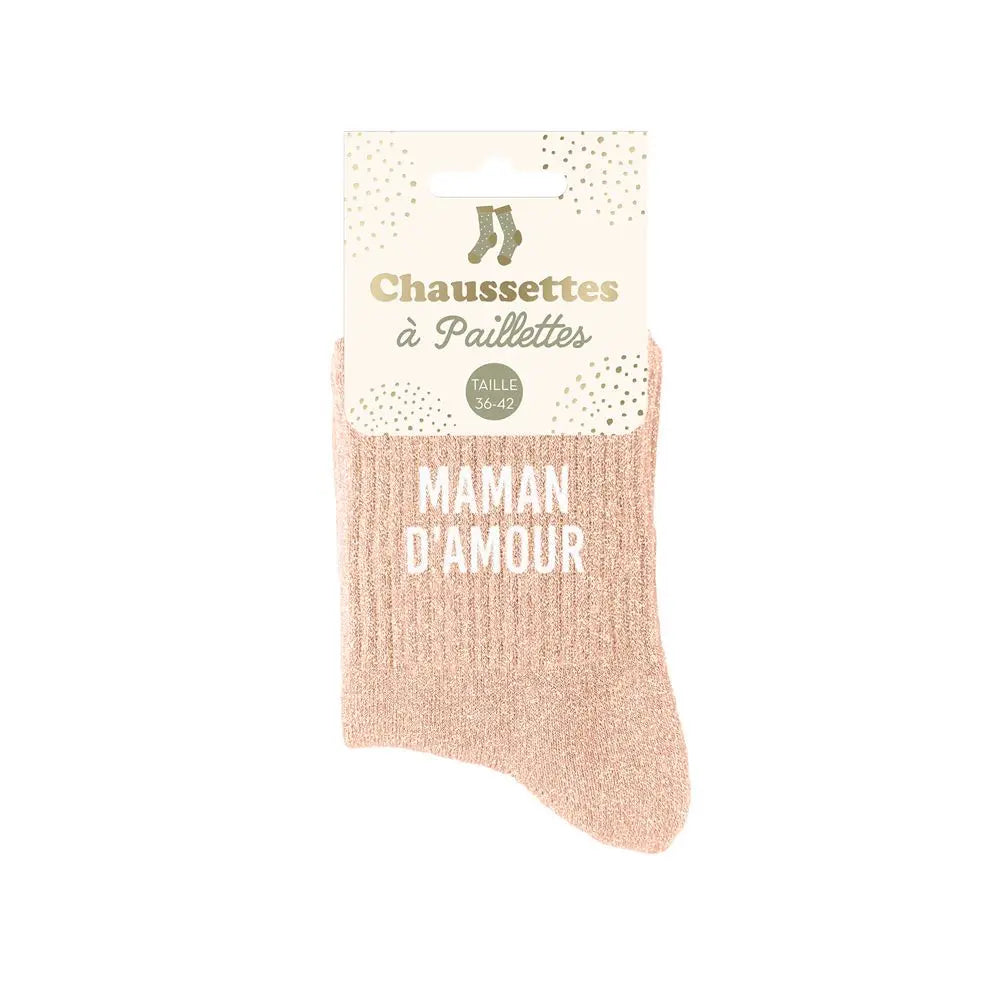 Maman d'Amour Chaussettes à paillettes
