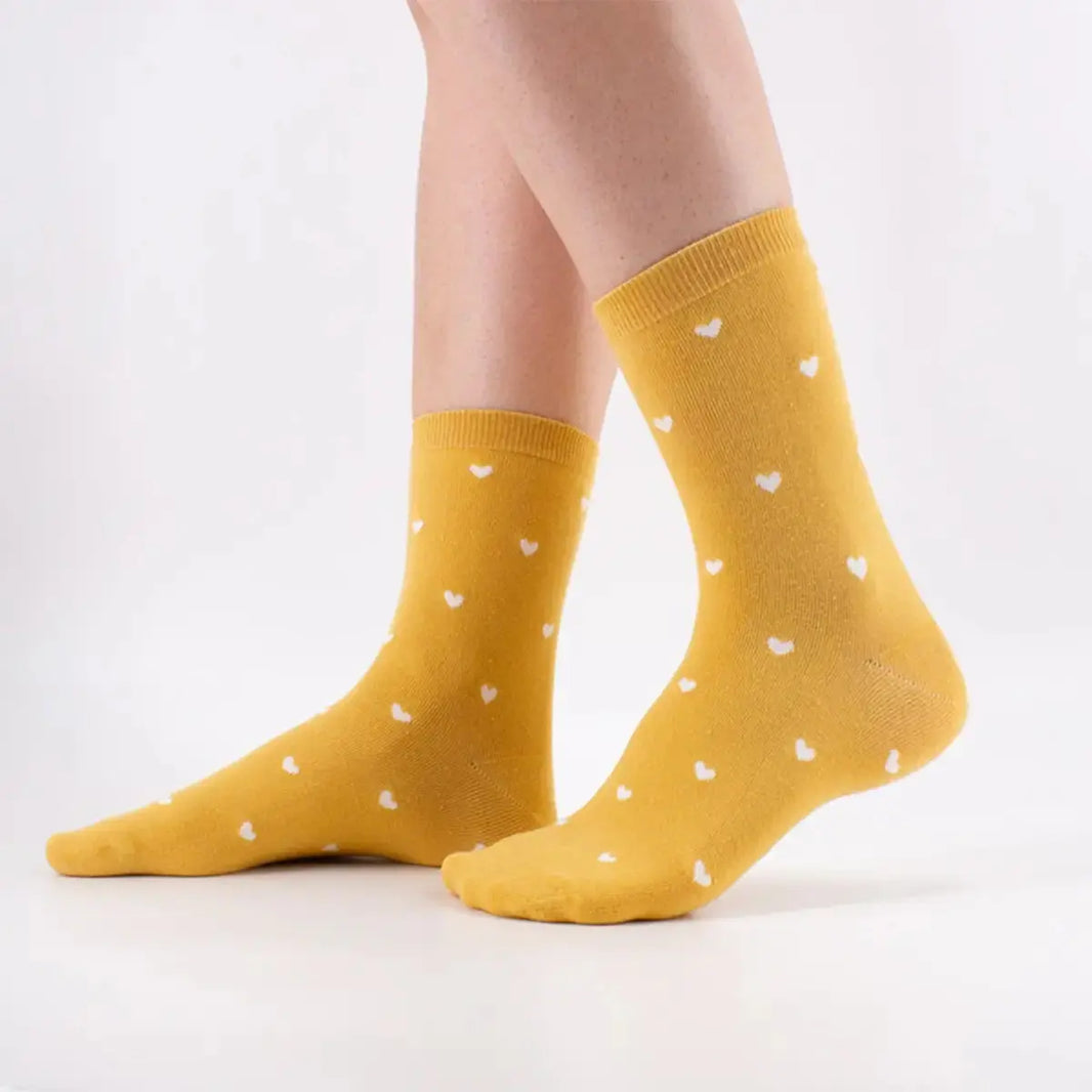 Petits Cœurs Longue - Jaune - FunkyFeets