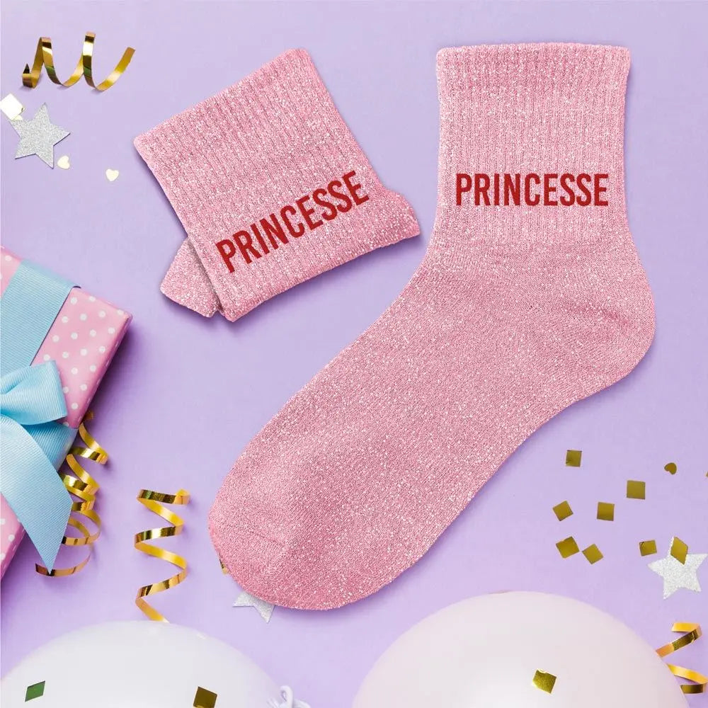 Chaussettes à paillettes Princesse Rose - FunkyFeets