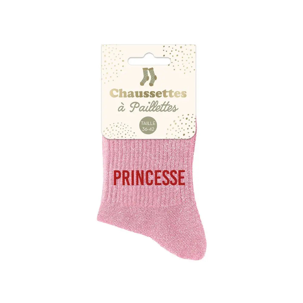Chaussettes à paillettes Princesse Rose - FunkyFeets