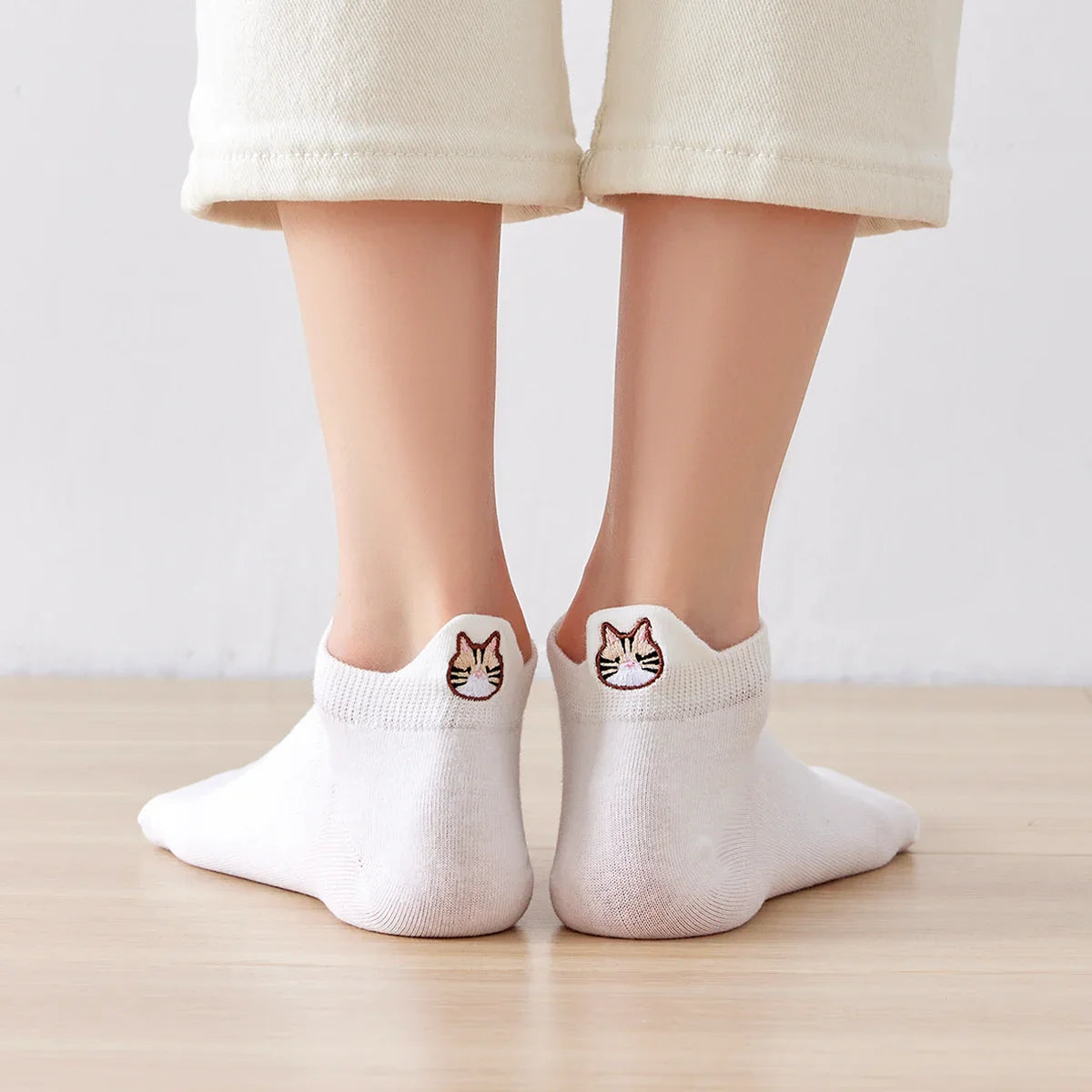 Languette Chat Moustaches - Blanc - FunkyFeets