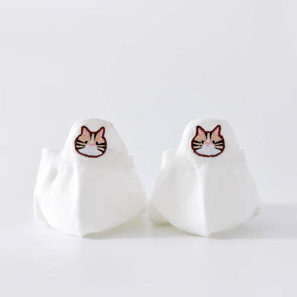 Languette Chat Moustaches - Blanc - FunkyFeets