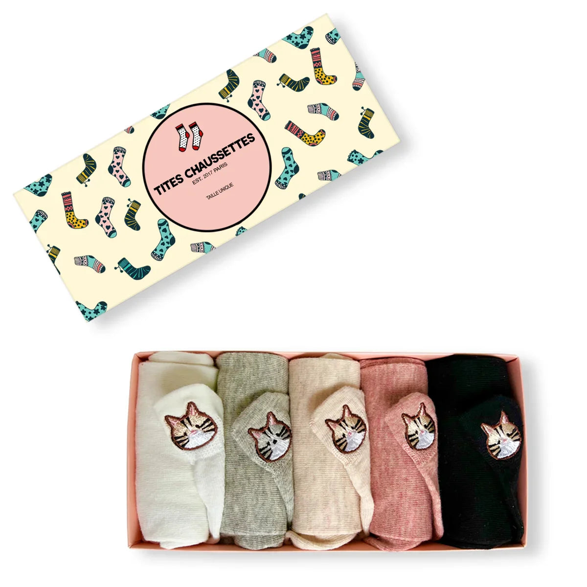 Languette Chat Moustaches - Blanc - FunkyFeets