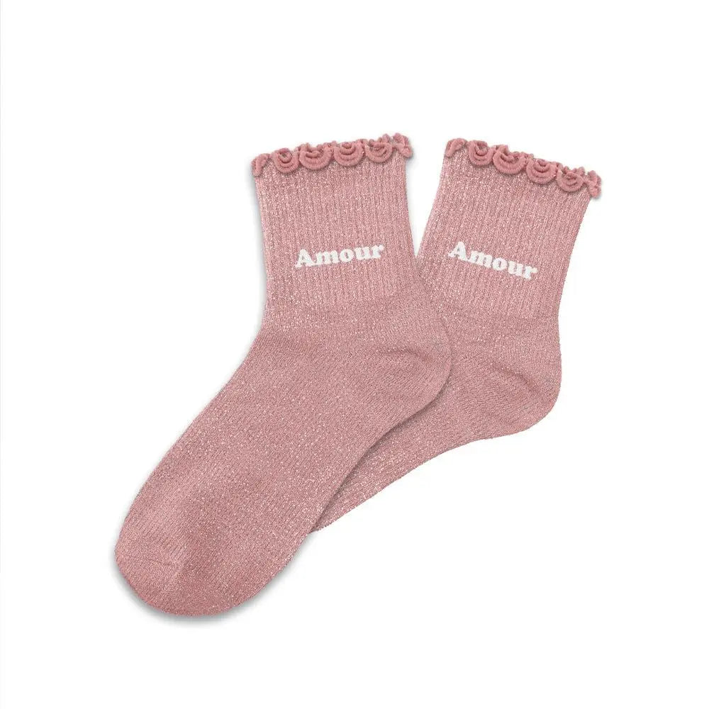Chaussettes Paillettes Enfant Amour - FunkyFeets