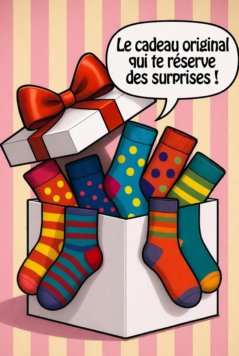 🧦 Chaussettes Mystères – Le Cadeau Original qui Réserve des Surprises ! 🎁